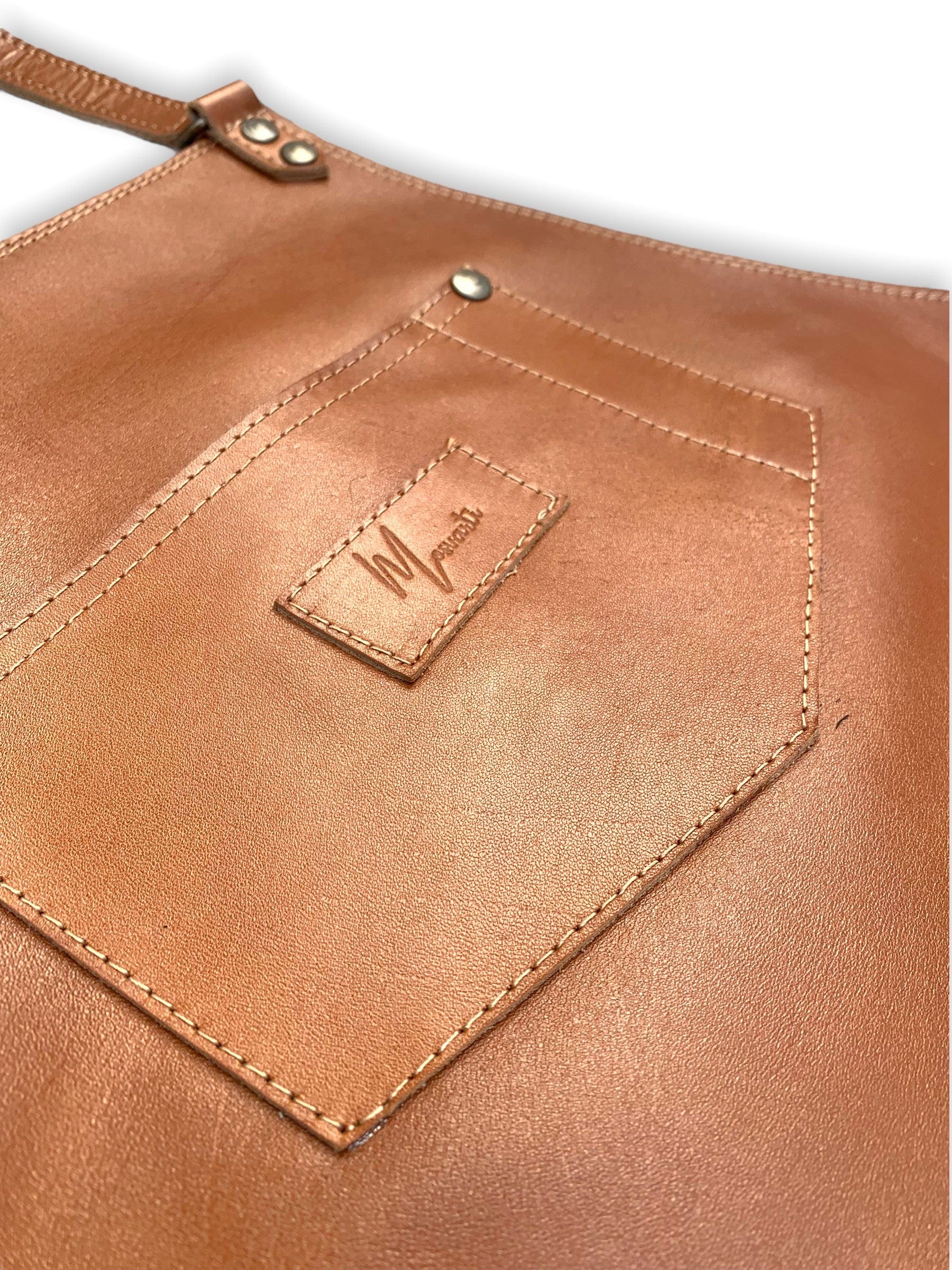 Mosvarti Mandil Piel 100% Genuina Mandil Parrillero Cuero Genuino (Pull up Miel)