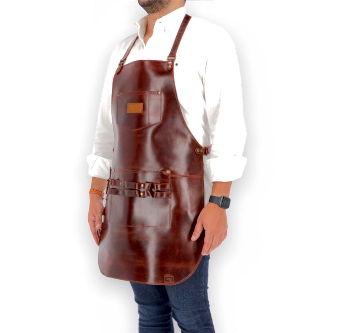 Mosvarti Mandil Piel 100% Genuina Mandil Parrillero Cuero Genuino (Shedron)