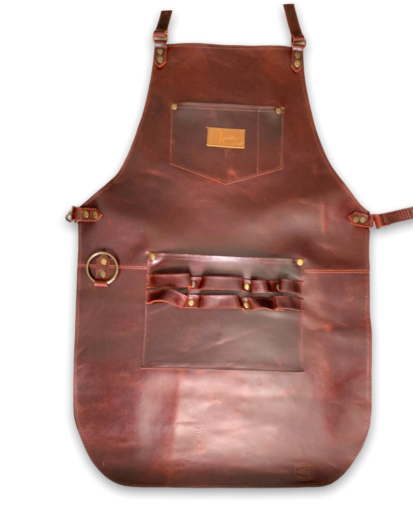 Mosvarti Mandil Piel 100% Genuina Mandil Parrillero Cuero Genuino (Shedron)