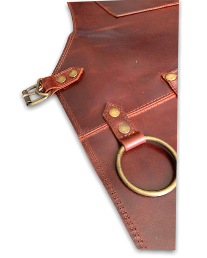 Mosvarti Mandil Piel 100% Genuina Mandil Parrillero Cuero Genuino (Shedron)