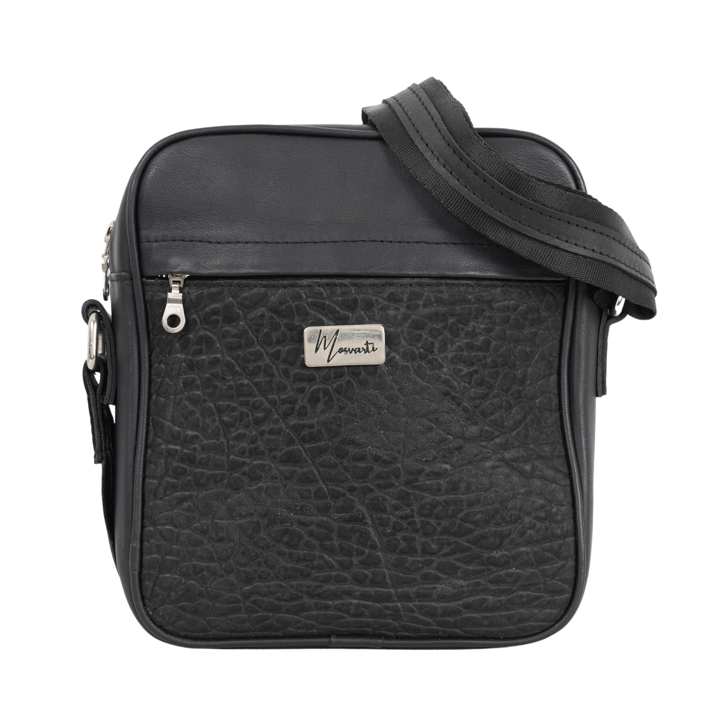 MOSVARTI Poncheras Copia de Bandolera Caballero Mod. India  Piel Bovino/Cuello De Toro Negro