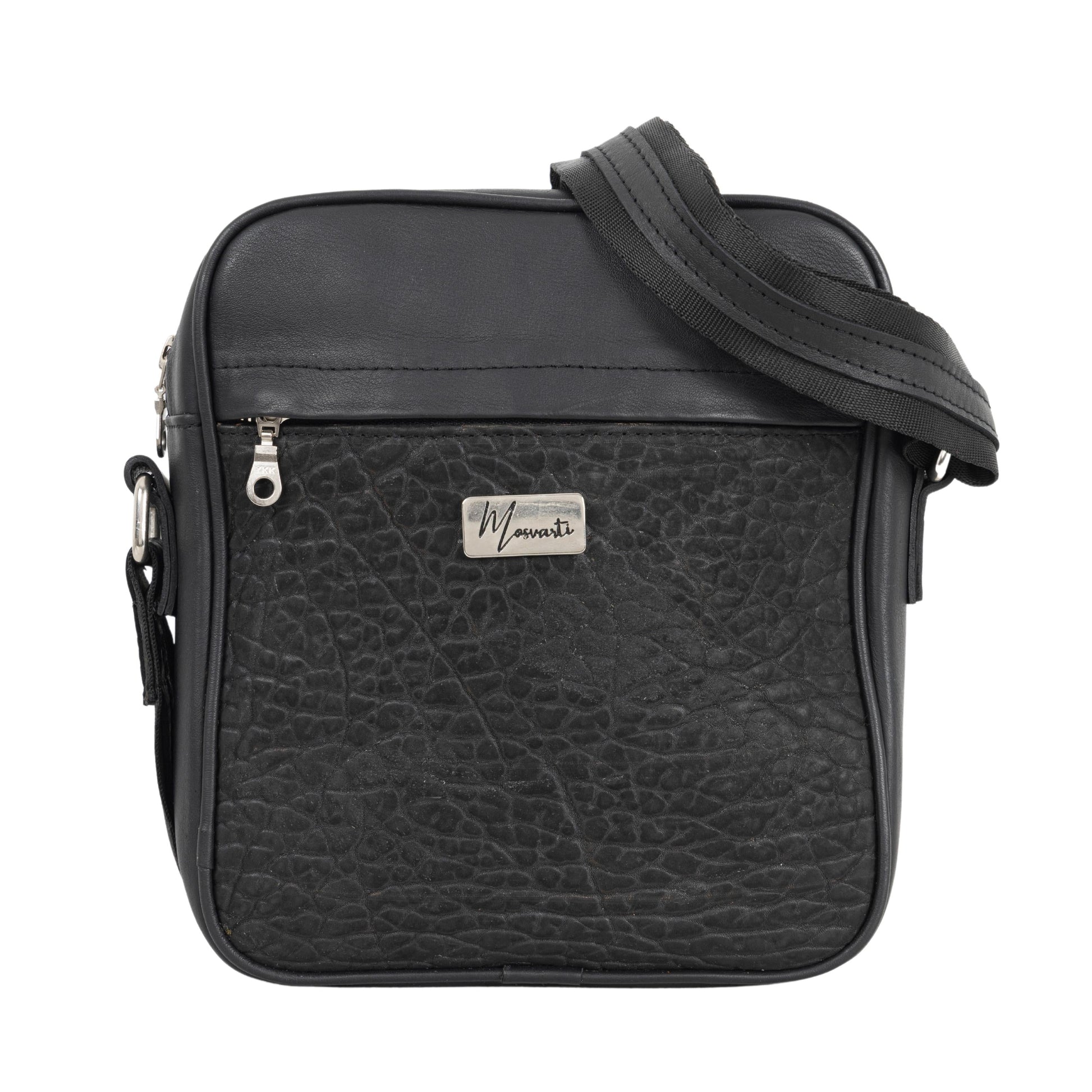 MOSVARTI Poncheras Copia de Bandolera Caballero Mod. India  Piel Bovino/Cuello De Toro Negro