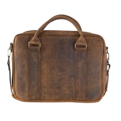 MOSVARTI Portafolio 100% Cuero Mod. Holmes ( Crazy Café)