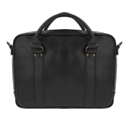MOSVARTI Portafolio 100% Cuero Mod. Holmes ( Pull up Negro)