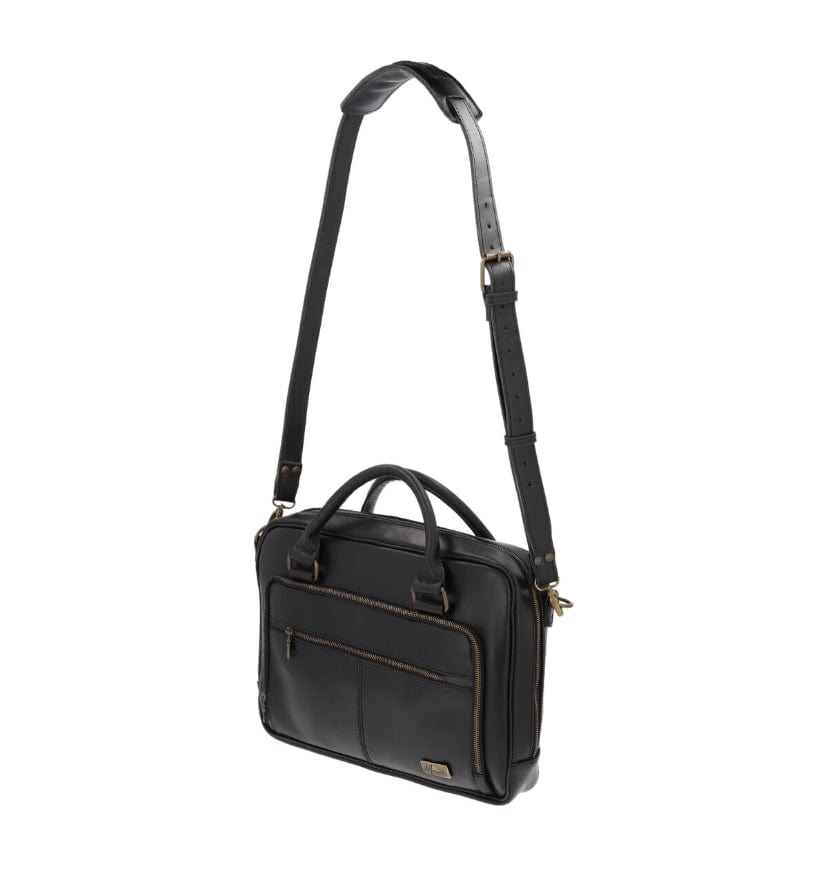 MOSVARTI Portafolio 100% Cuero Mod. Holmes ( Pull up Negro)