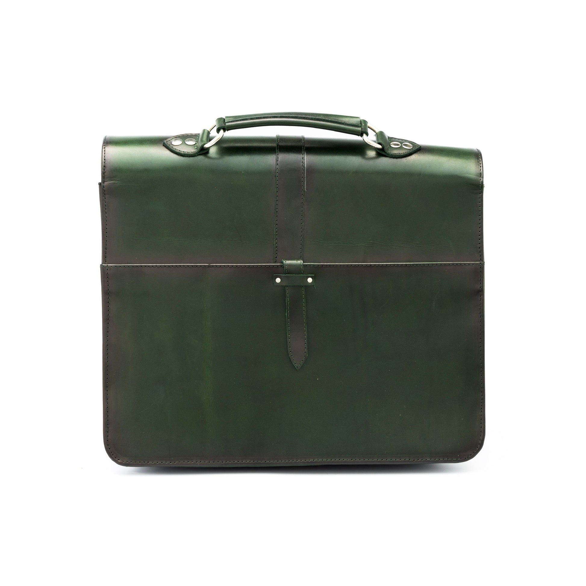 MOSVARTI Portafolio 100% CUERO Mod. Messenger ( Pull Verde)