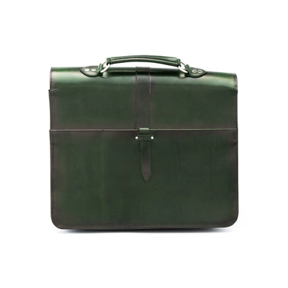 MOSVARTI Portafolio 100% CUERO Mod. Messenger ( Pull Verde)